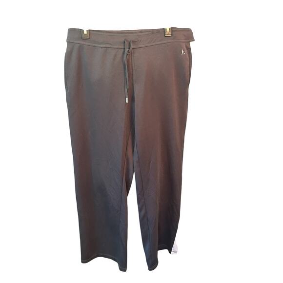 DANSKIN NOW LADIES SZ L (12-14) GRAY AND WHITE ATHLETIC PANTS POCKETS - Picture 1 of 7